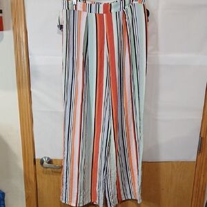 Bar III LARGE Pastel Striped Wide Leg Pants